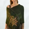 hand dyed poncho skirt made from bamboo and hand printed with ferns and mandalas.
